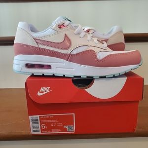 NIB big kids GS Nike Air Max 1 "ice cream" sz 6Y white red stardust guava ice